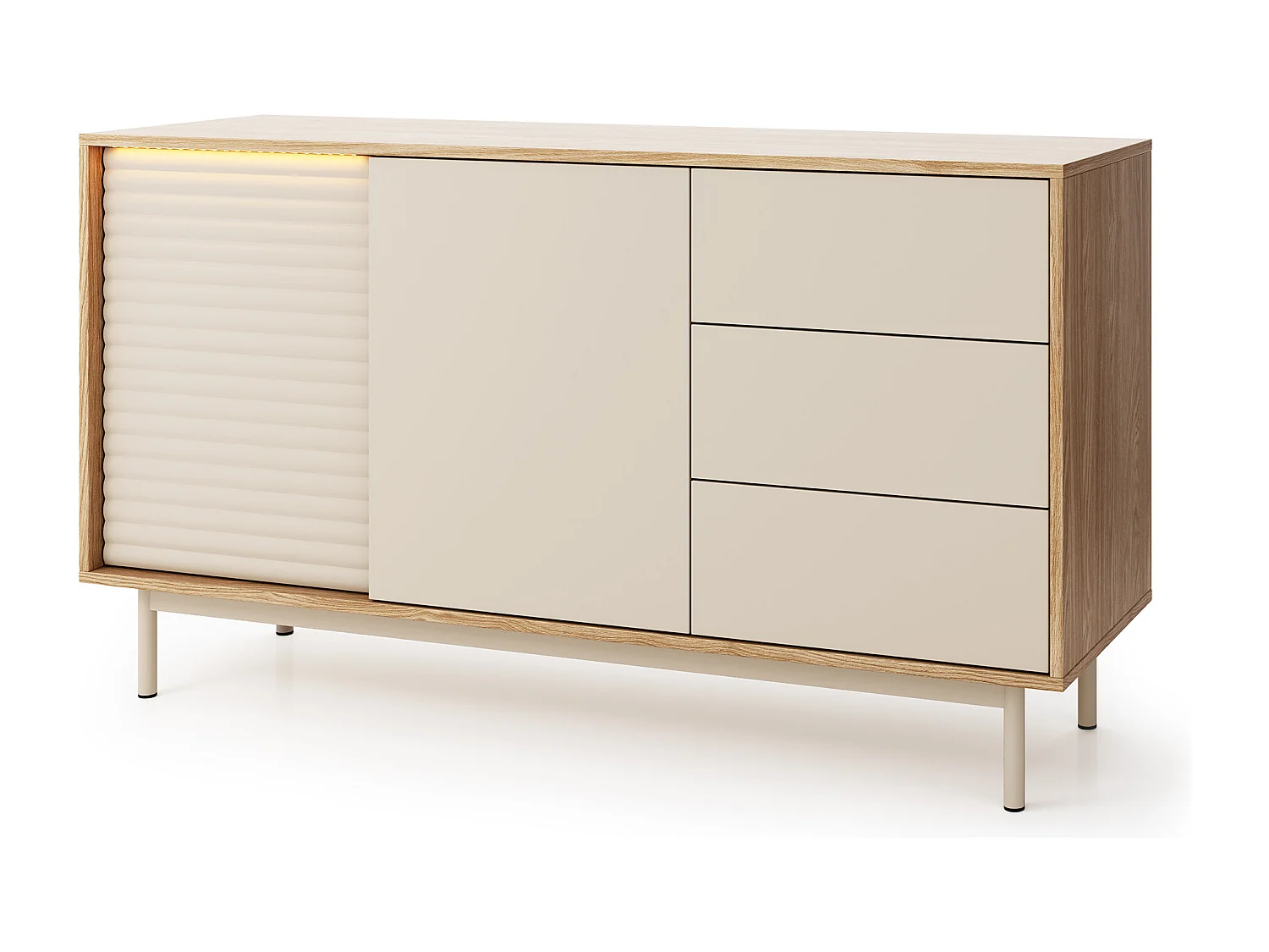 MINIO go for it, commode LITA 3, chêne huilé/cachemire