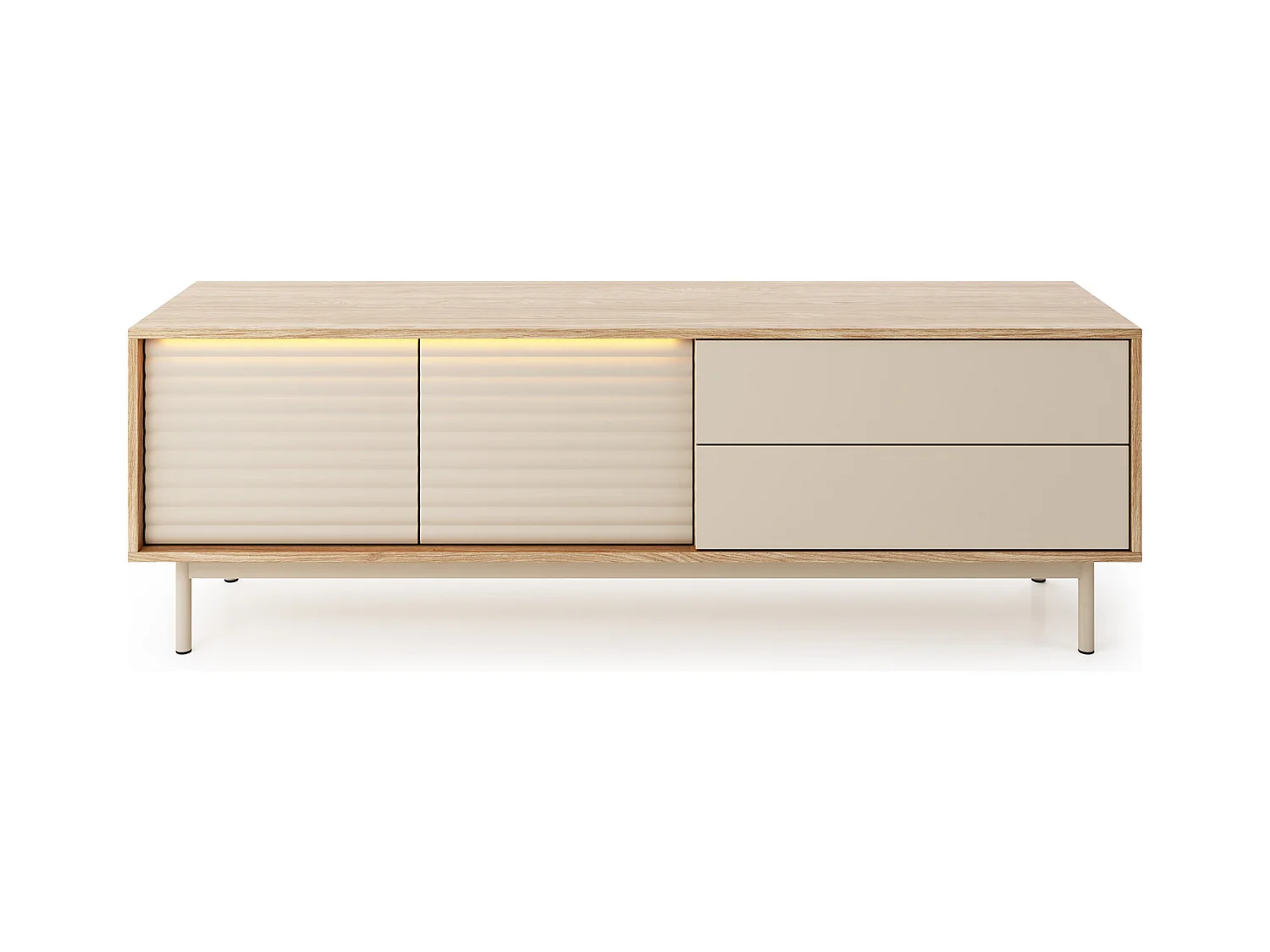 MINIO go for it, table TV LITA 4, chêne huilé/cachemire