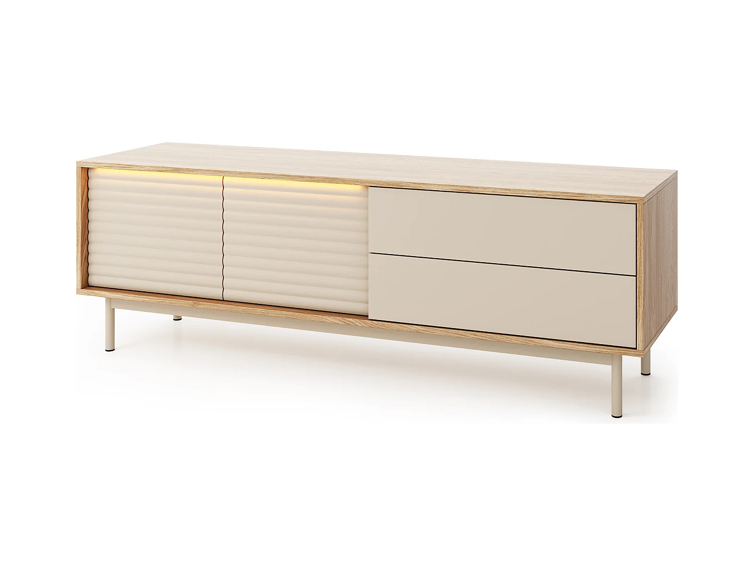 MINIO go for it, table TV LITA 4, chêne huilé/cachemire