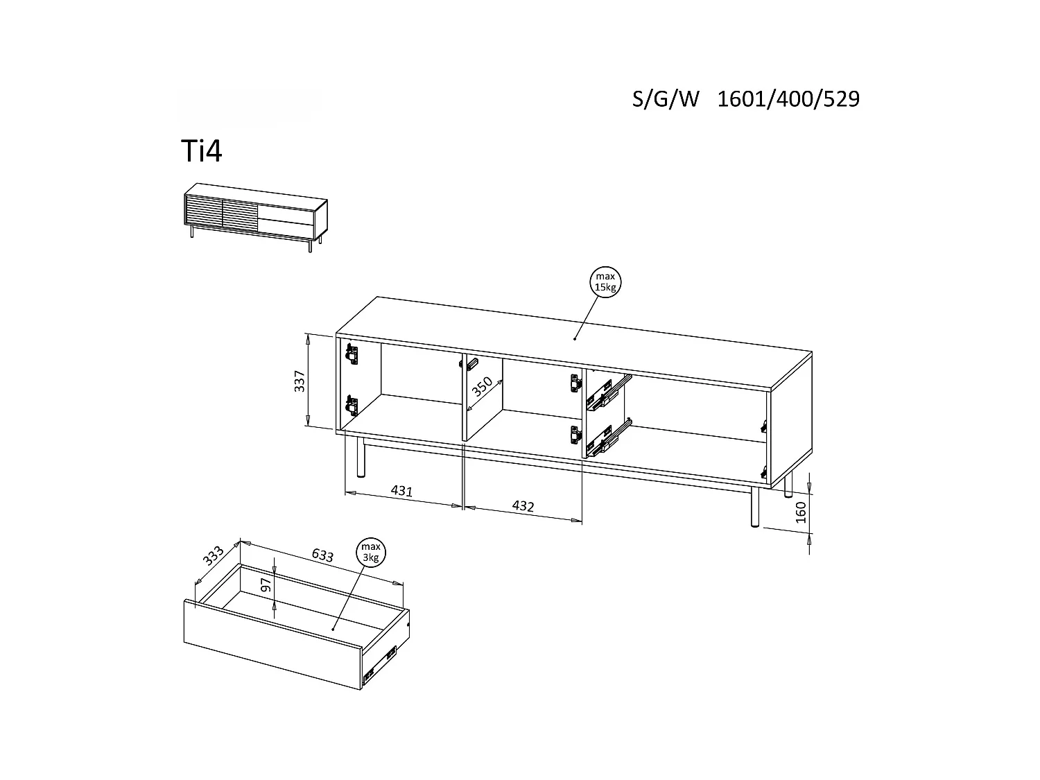 MINIO go for it, table TV LITA 4, chêne huilé/cachemire