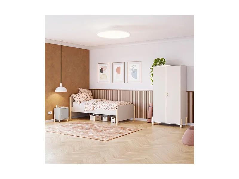 Mesita de noche Misty Dawn Beige - Oak Soft