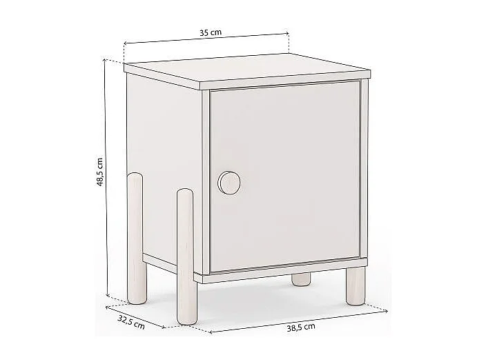 Mesita de noche Misty Dawn Beige - Oak Soft