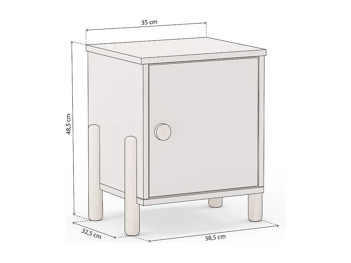 Mesita de noche Misty Dawn Beige - Oak Soft