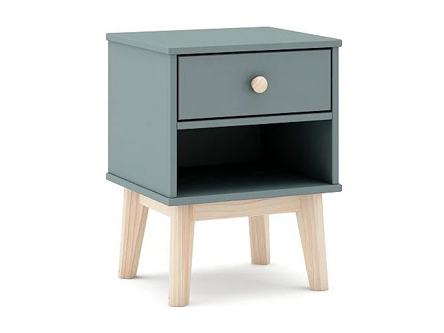 Mesita de noche juvenil Misty Breeze Verde Salvia - Oak Soft