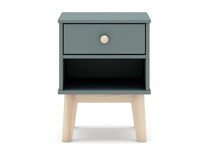 Mesita de noche juvenil Misty Breeze Verde Salvia - Oak Soft