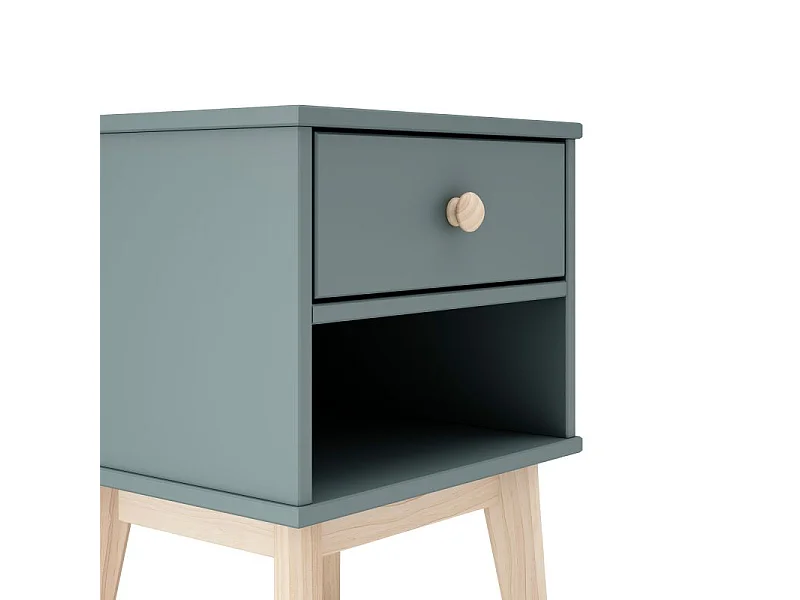 Mesita de noche juvenil Misty Breeze Verde Salvia - Oak Soft