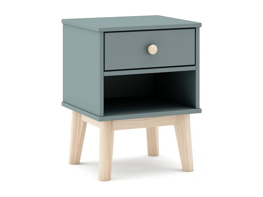 Mesita de noche juvenil Misty Breeze Verde Salvia - Oak Soft