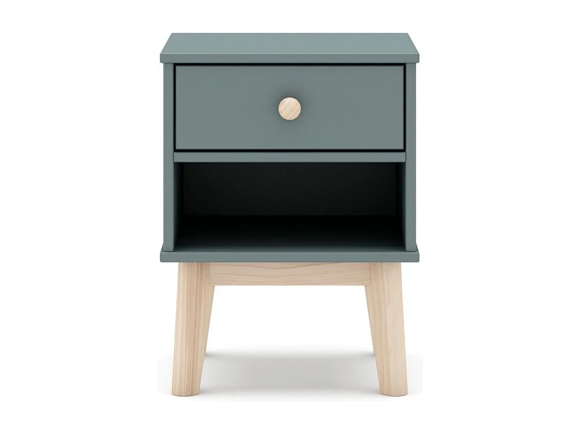Mesita de noche juvenil Misty Breeze Verde Salvia - Oak Soft