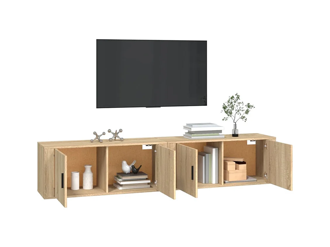 Crofton  Tv-wandmeubels 2 st 100x34,5x40 cm sonoma eikenkleurig