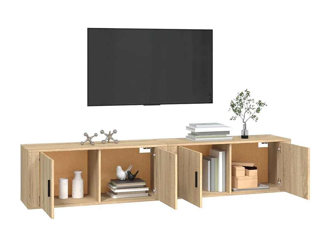 Crofton  Muebles para TV de pared 2 uds roble Sonoma 100x34,5x40 cm
