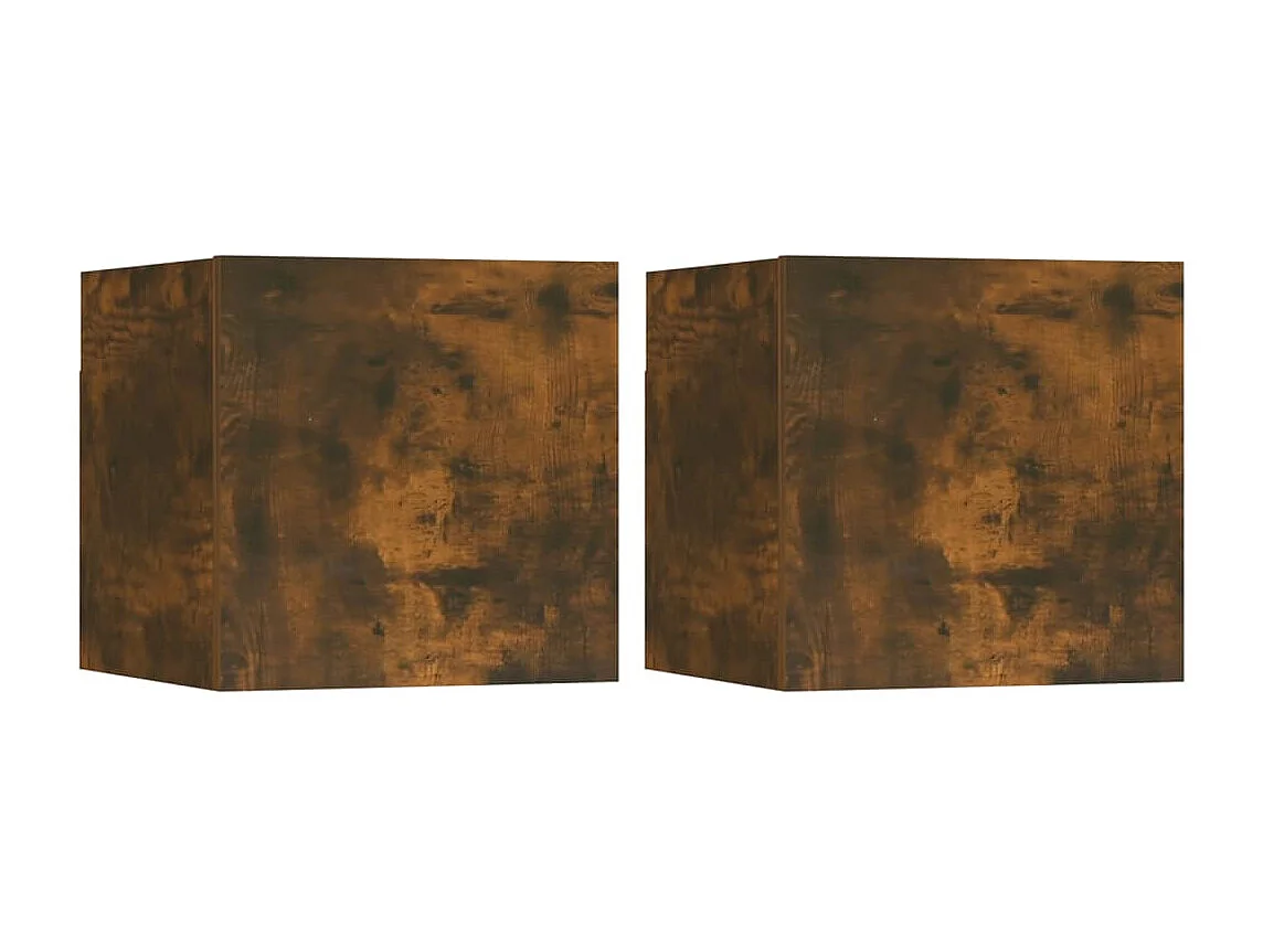 Ahakista  Meubles TV muraux 2 pcs Chêne fumé 30,5x30x30 cm