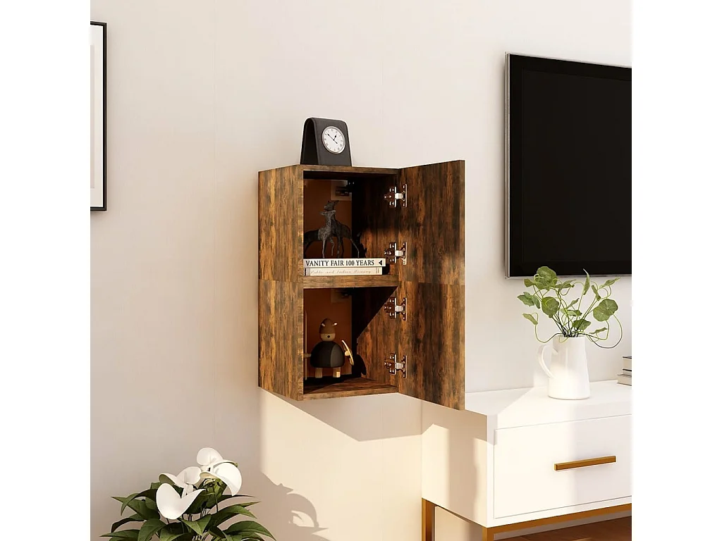 Ahakista  Meubles TV muraux 2 pcs Chêne fumé 30,5x30x30 cm