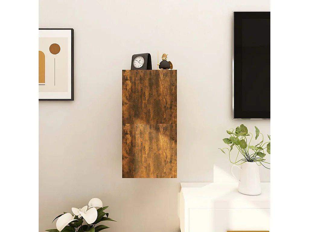 Ahakista  Meubles TV muraux 2 pcs Chêne fumé 30,5x30x30 cm