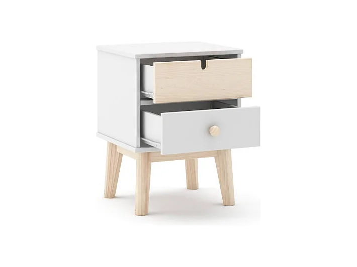 Mesita de noche Misty Cloud Blanco - Oak Soft