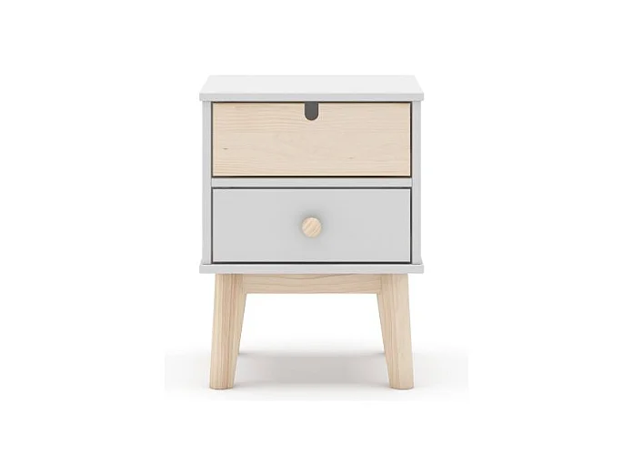 Mesita de noche Misty Cloud Blanco - Oak Soft