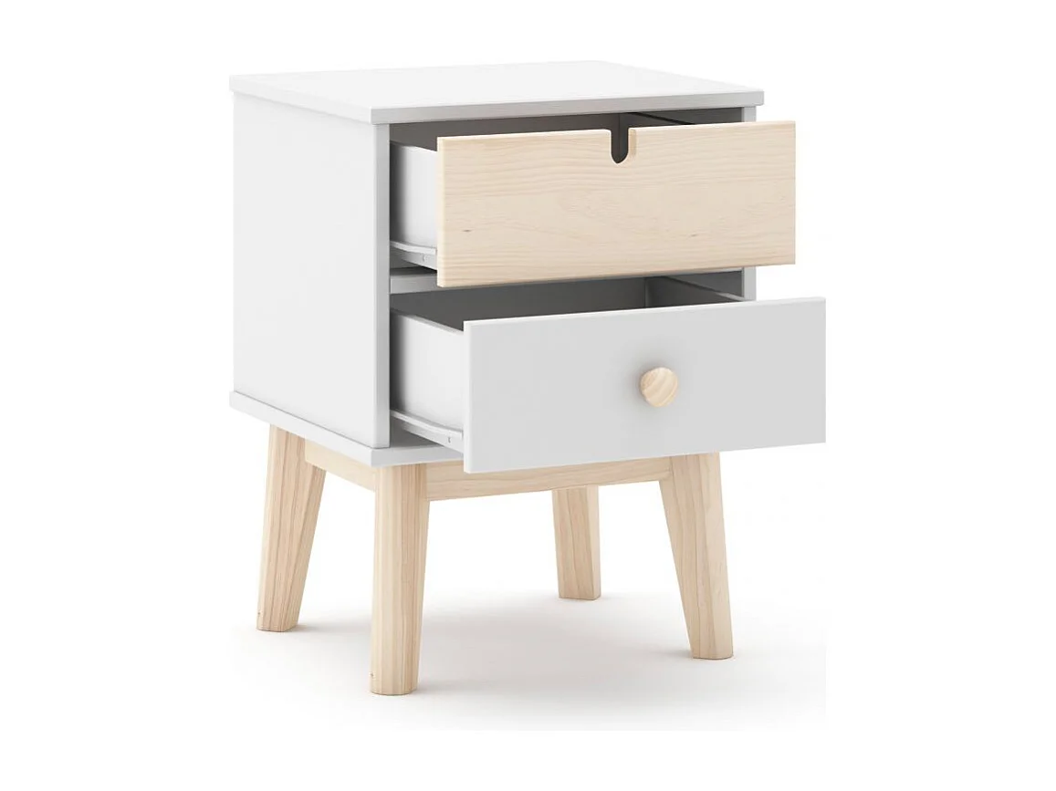 Mesita de noche Misty Cloud Blanco - Oak Soft