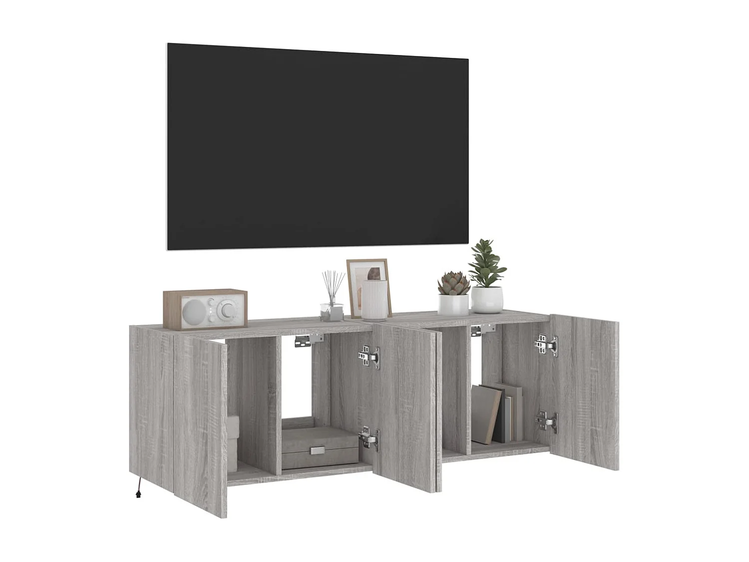 Gerben  Meubles TV muraux et lumières LED 2pcs sonoma gris 60x35x41 cm