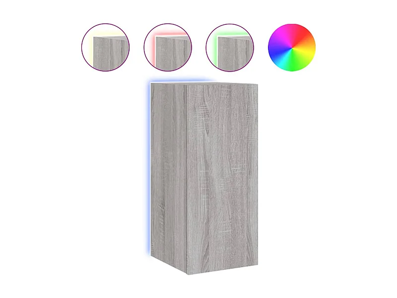 Gerben  Tv-wandmeubel met LED-verlichting 30,5x35x70 cm grijs sonoma