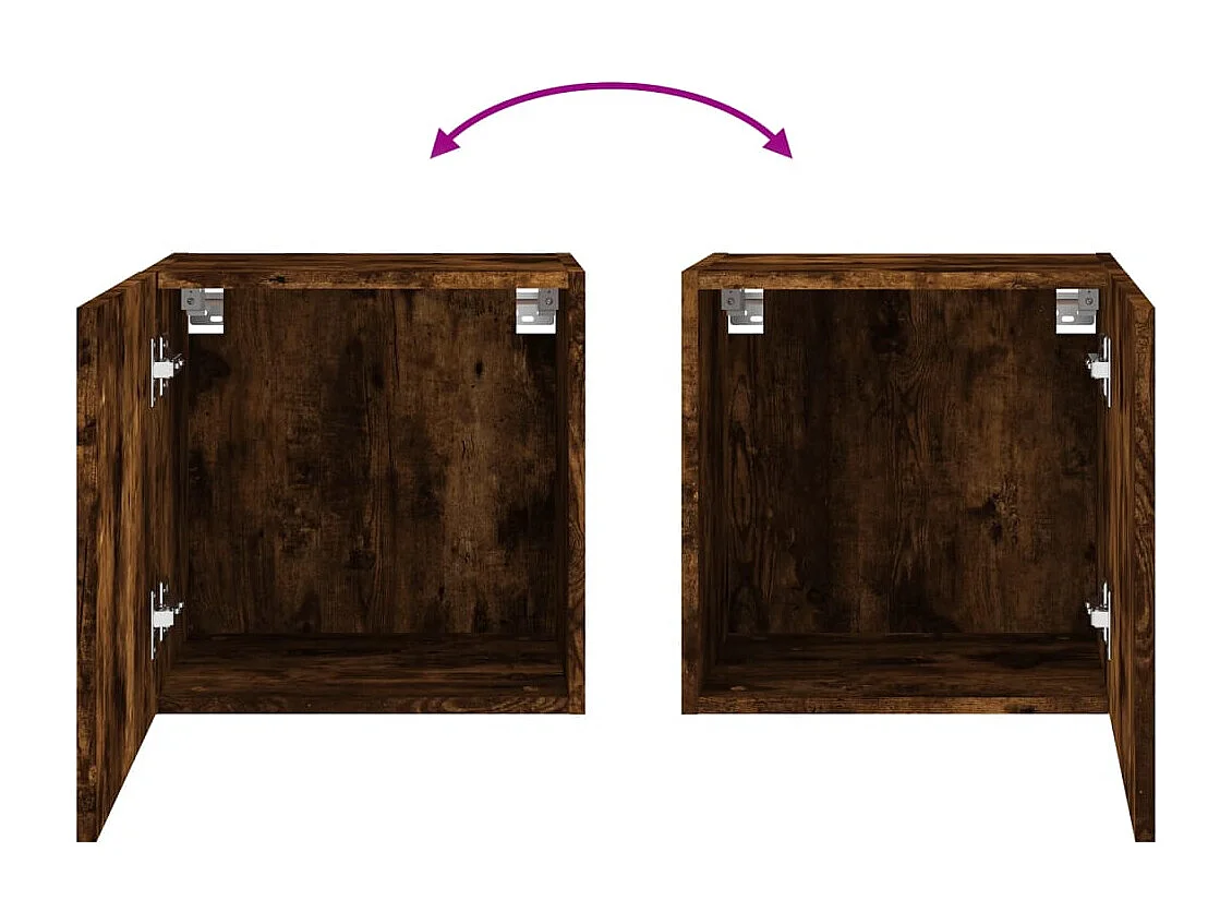 Chaffee  Meuble TV mural chêne fumé 40,5x30x40 cm bois d'ingénierie