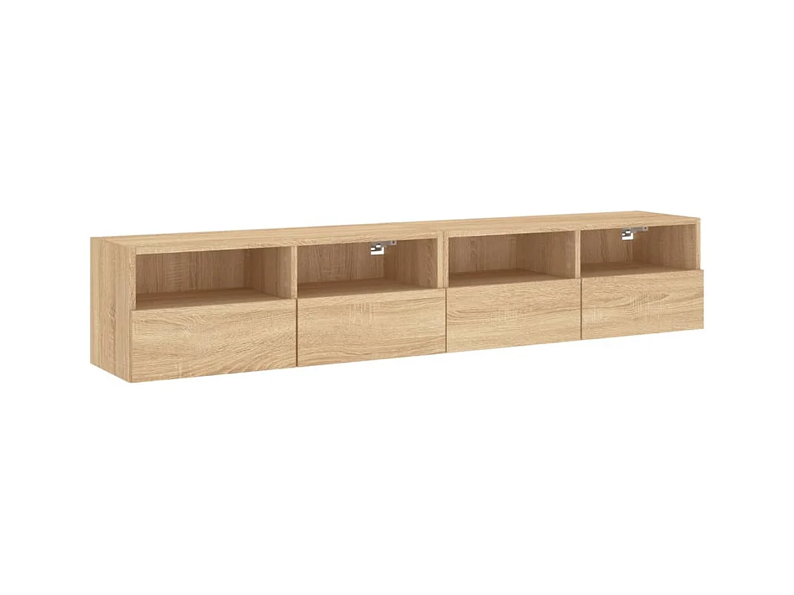 Sil  Tv-wandmeubels 2 st 80x30x30 cm bewerkt hout sonoma eikenkleur