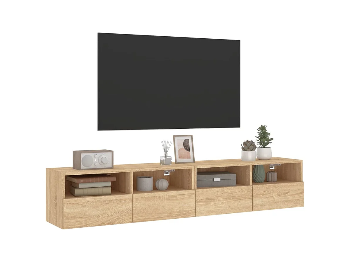 Sil  Meubles TV muraux 2 pcs chêne sonoma 80x30x30cm bois ingénierie