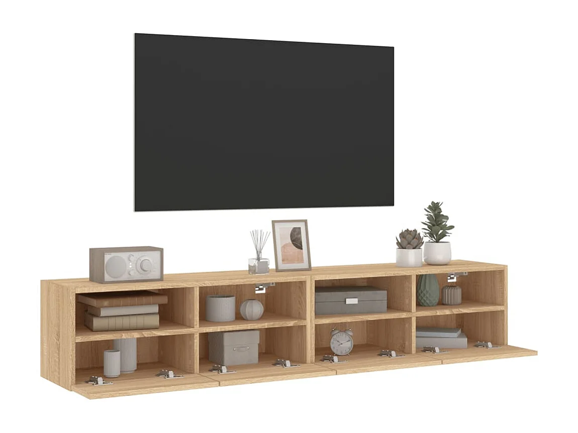 Sil  Muebles de pared para TV 2 uds madera roble Sonoma 80x30x30 cm