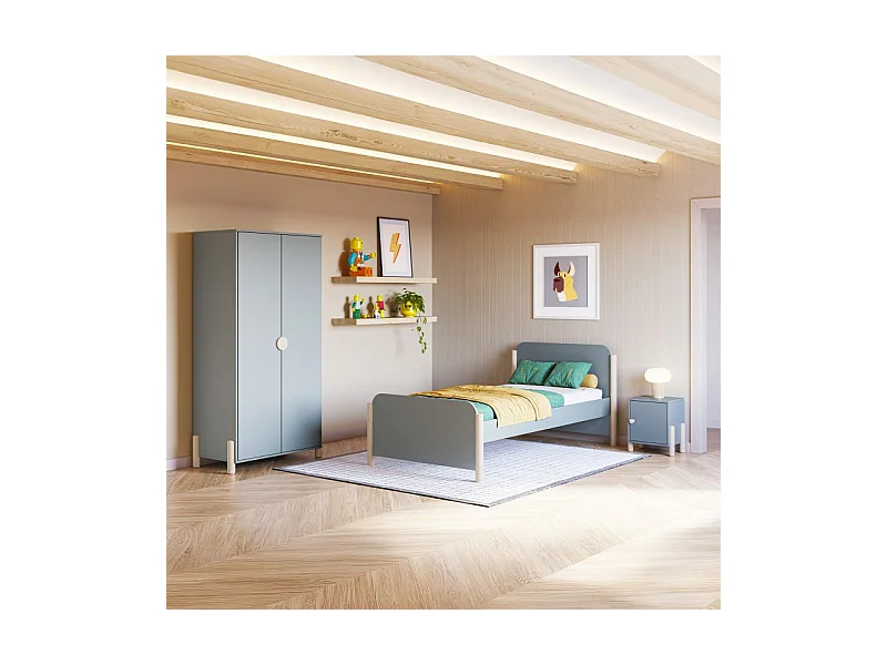 Mesita de noche Misty Dawn Verde Salvia - Oak Soft