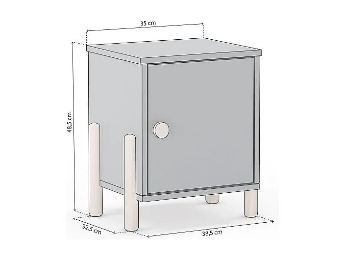 Mesita de noche Misty Dawn Verde Salvia - Oak Soft