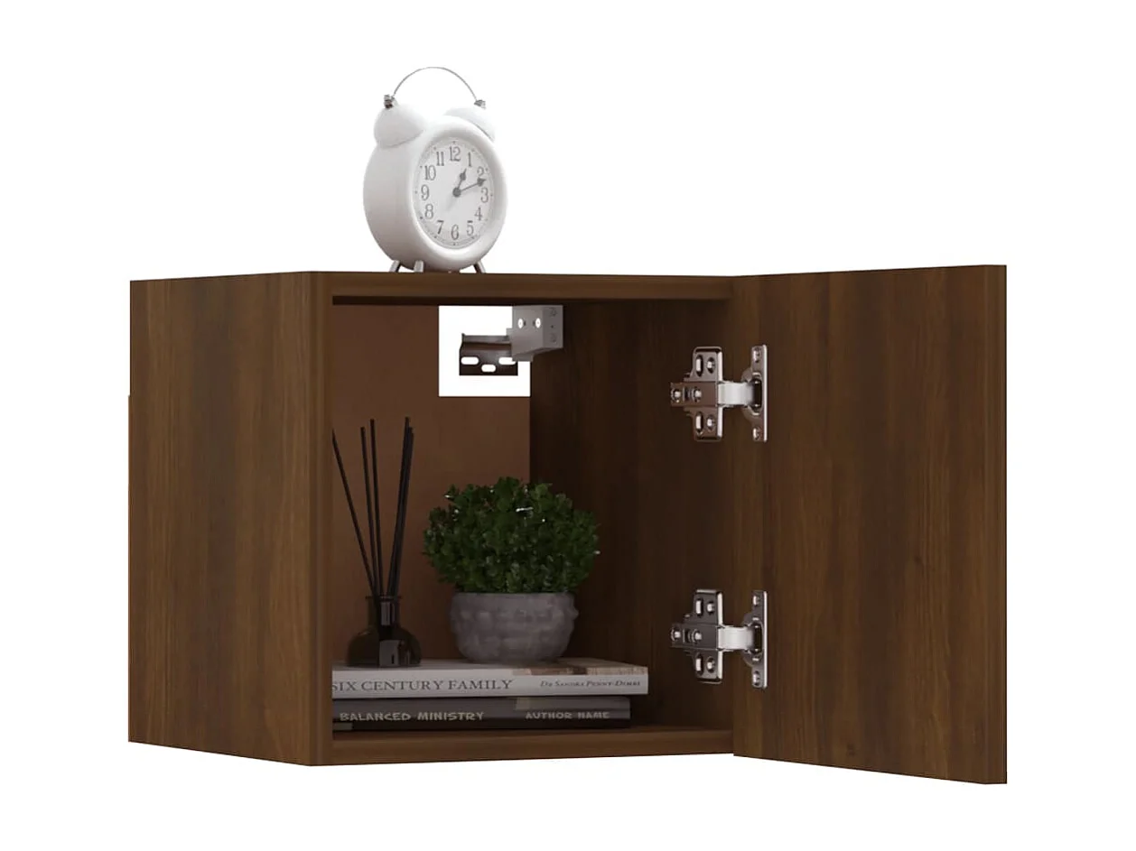 Ahakista  Meuble TV mural Chêne marron 30,5x30x30 cm