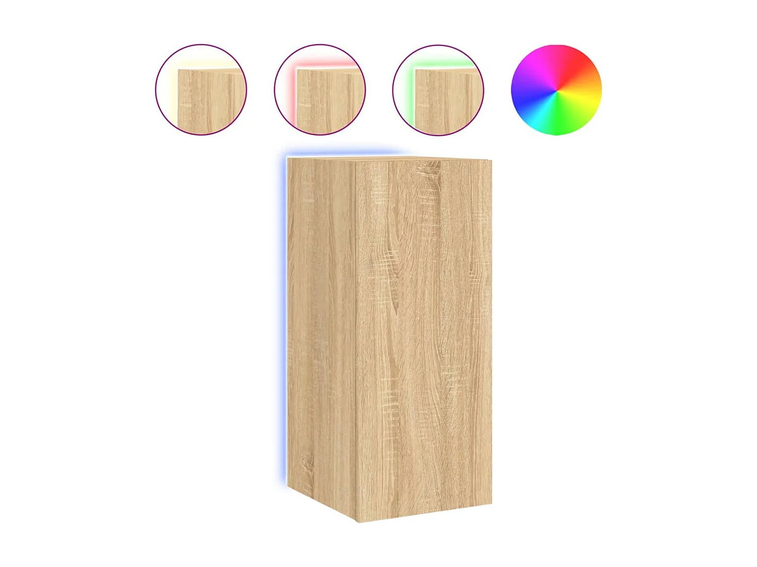 Gerben  Meubles TV muraux lumières LED 2 pcs chêne sonoma 30,5x35x70 cm