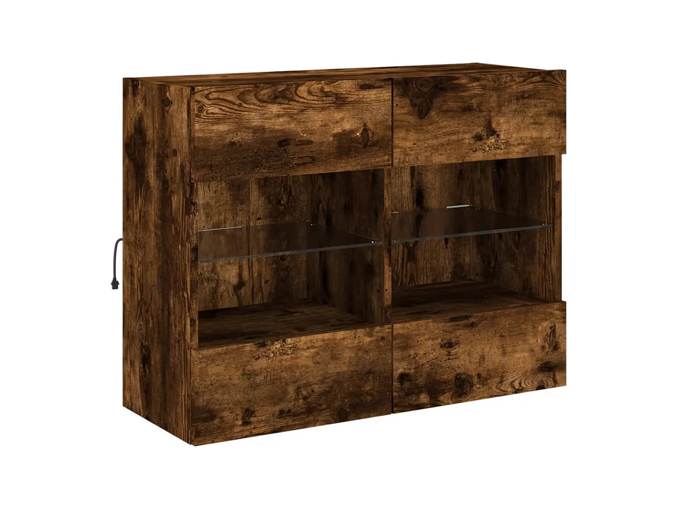 DuBois  Mueble TV de pared con luces LED roble ahumado 78,5x30x60,5 cm