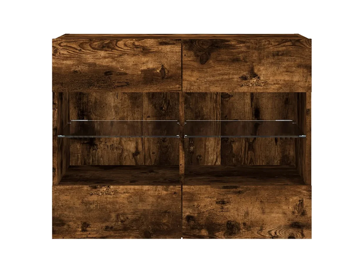 DuBois  Mueble TV de pared con luces LED roble ahumado 78,5x30x60,5 cm