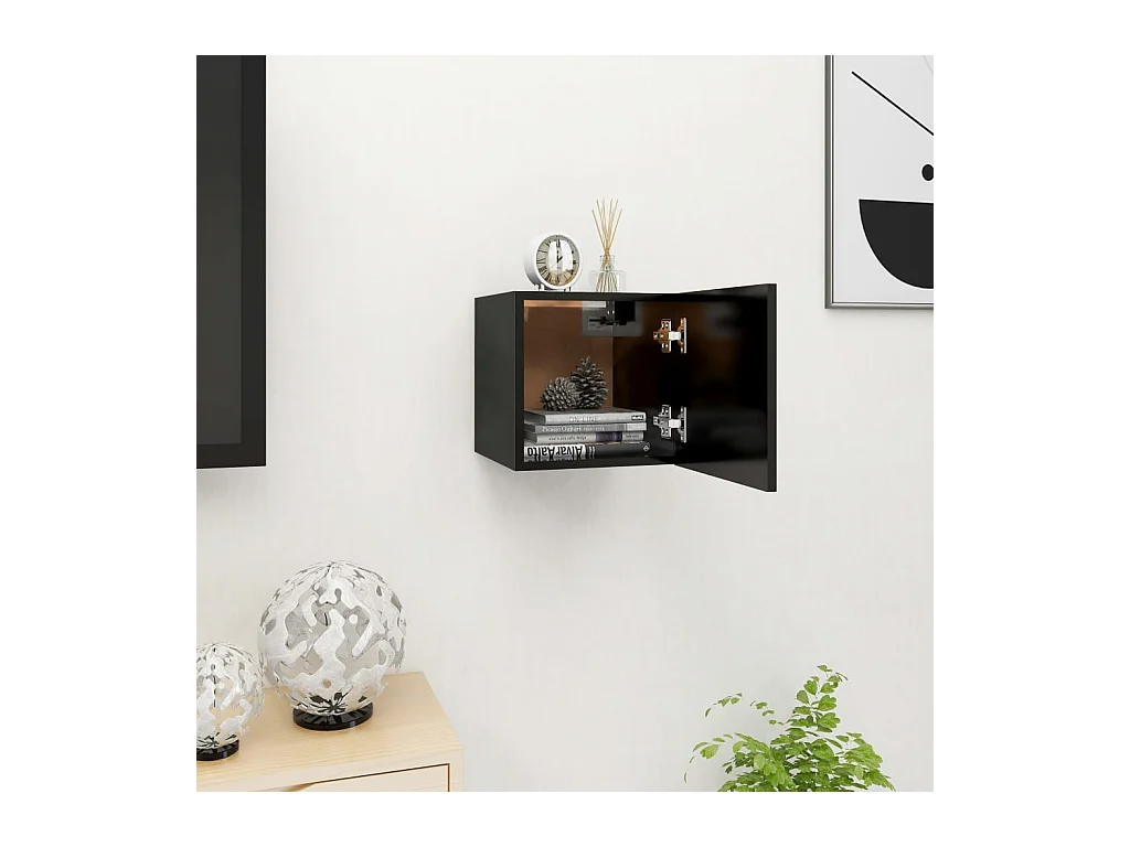 Ahakista  Tv-wandmeubel 30,5x30x30 cm zwart