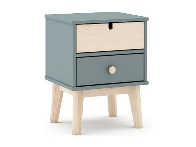 Mesita de noche Misty Cloud Verde Salvia - Oak Soft