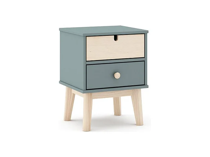 Mesita de noche Misty Cloud Verde Salvia - Oak Soft