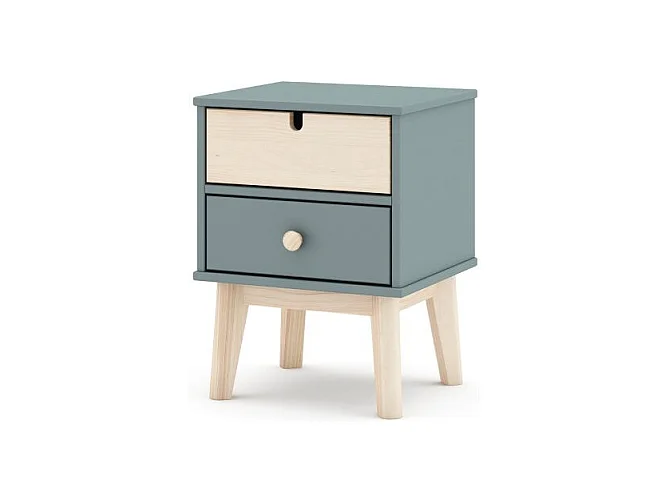 Mesita de noche Misty Cloud Verde Salvia - Oak Soft