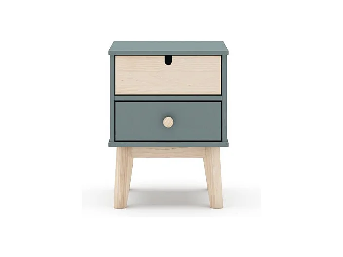 Mesita de noche Misty Cloud Verde Salvia - Oak Soft