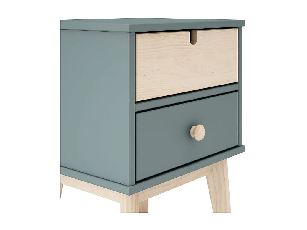 Mesita de noche Misty Cloud Verde Salvia - Oak Soft