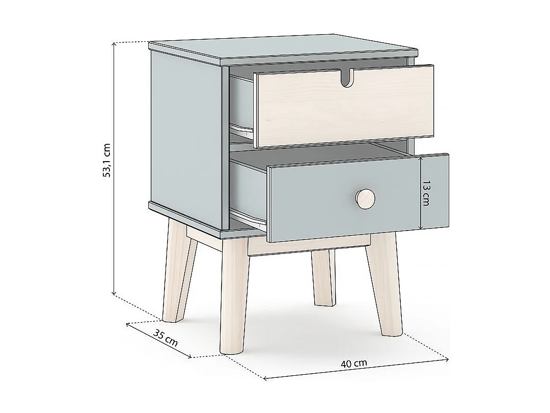 Mesa de cabeceira Misty Cloud