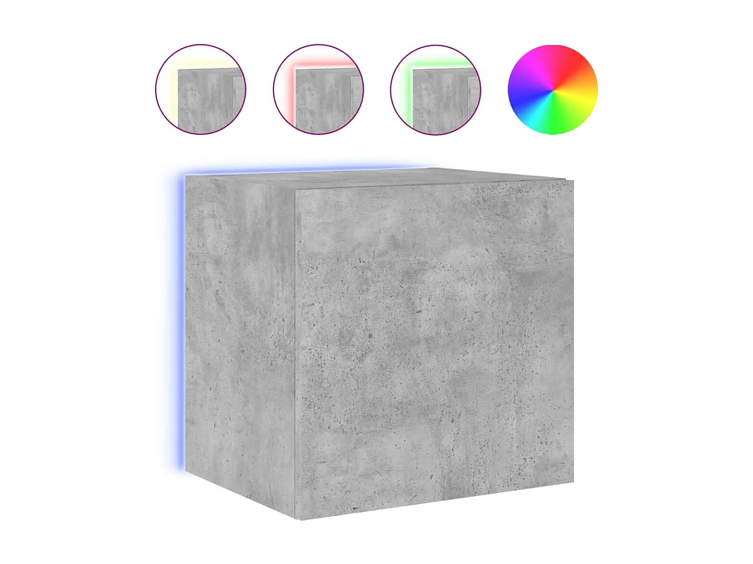 Gerben  Tv-wandmeubelen met LED 2 st 40,5x35x40 cm betongrijs