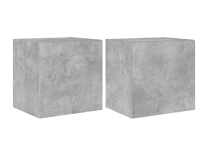 Gerben  Tv-wandmeubelen met LED 2 st 40,5x35x40 cm betongrijs