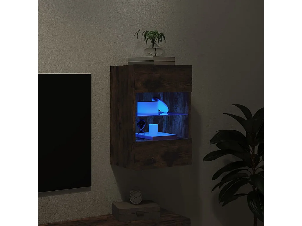DuBois  Tv-wandmeubel met LED-verlichting 40x30x60,5 cm gerookt eiken