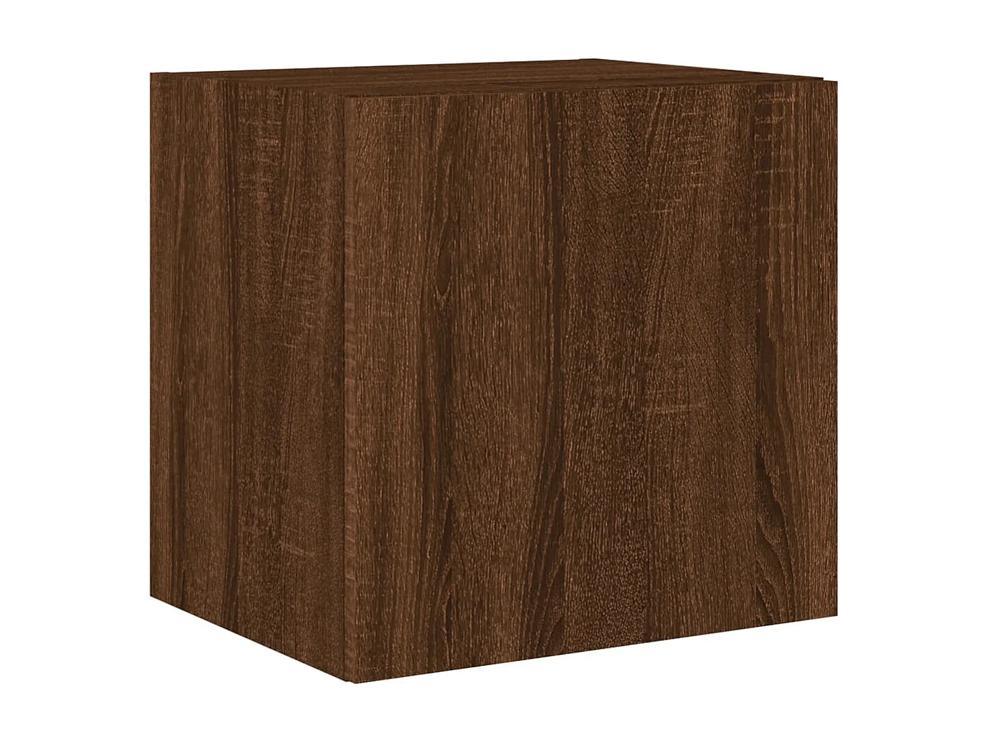 Gerben  Muebles TV de pared luces LED 2 uds marrón roble 40,5x35x40 cm