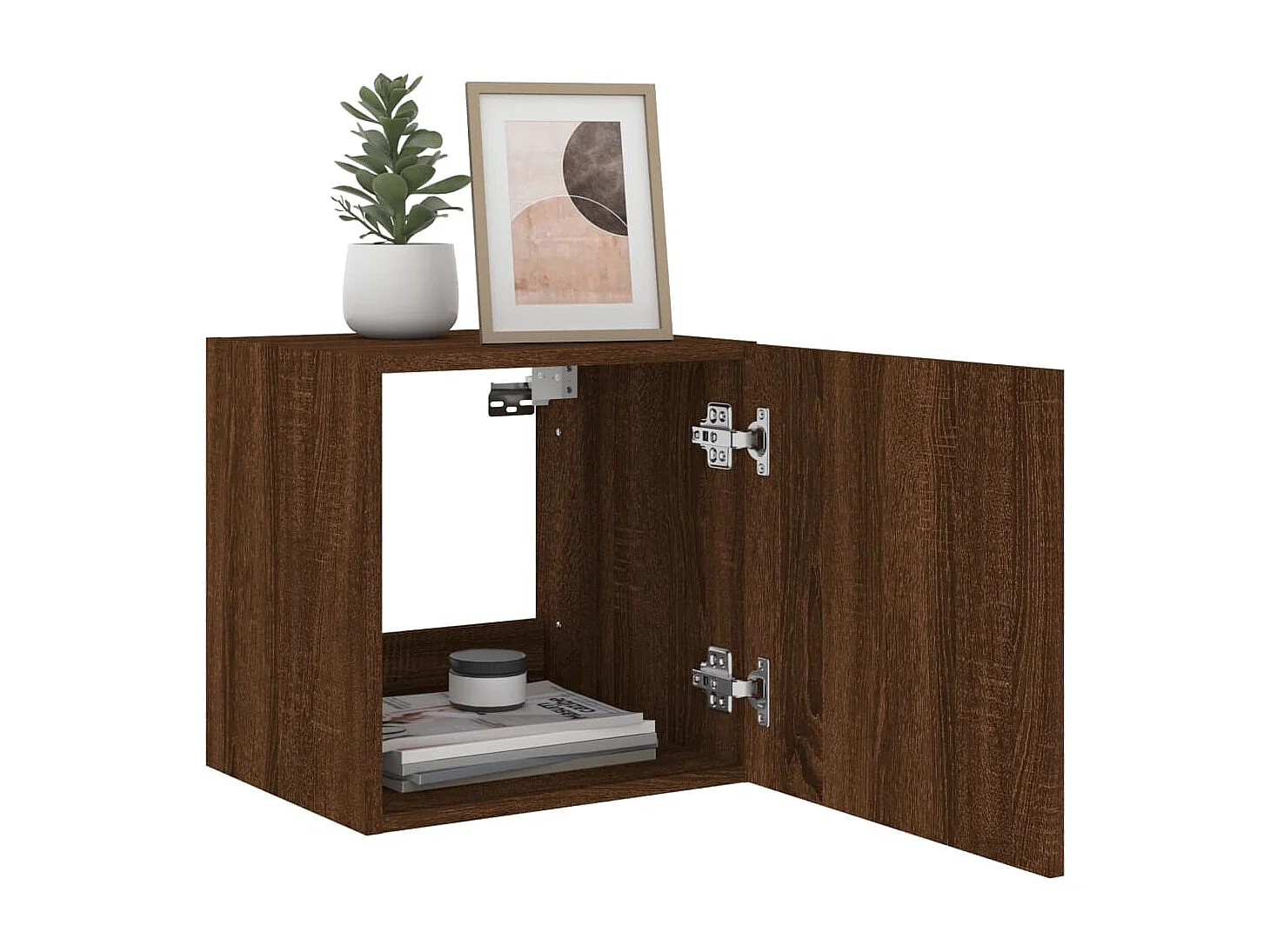 Gerben  Tv-wandmeubelen met LED 2 st 40,5x35x40 cm bruin eikenkleur