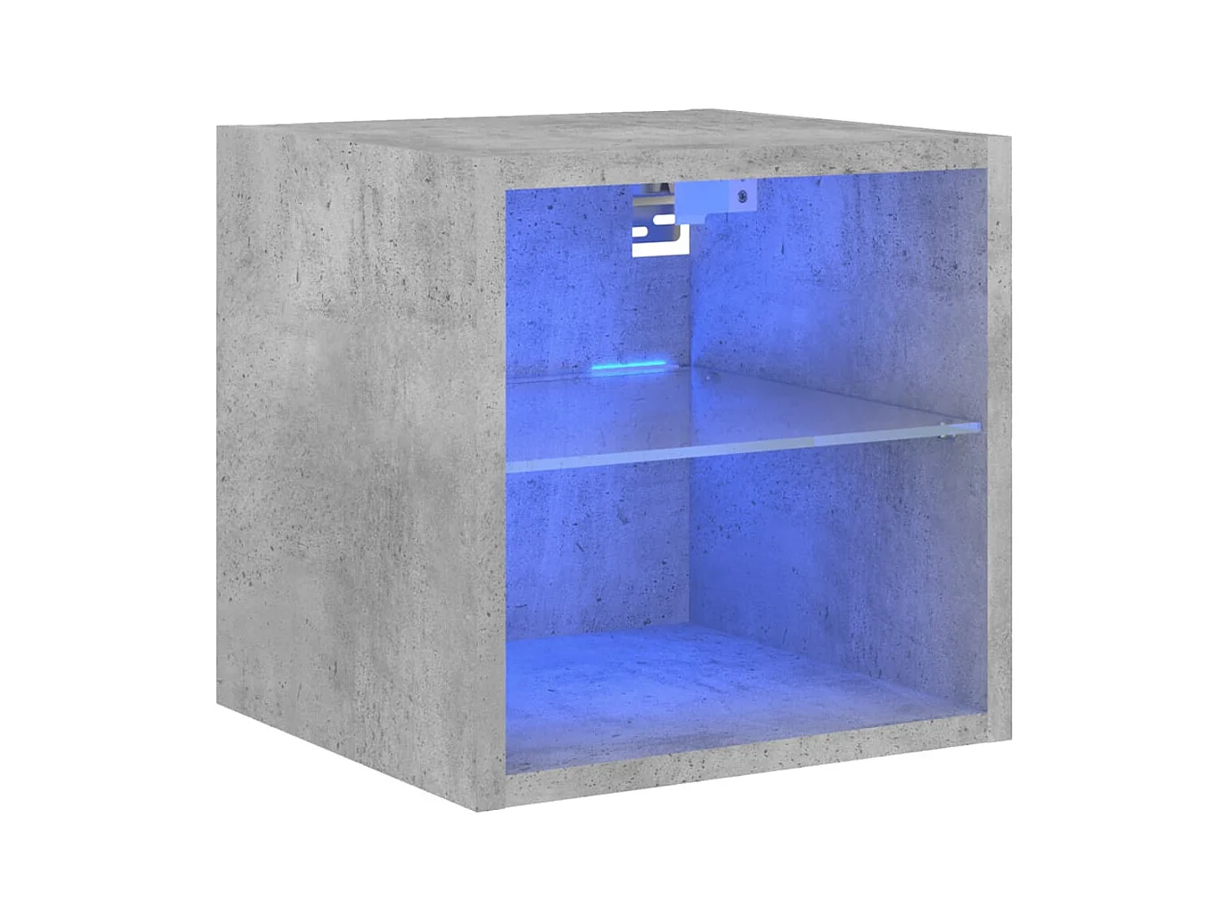 Hans  Meuble TV mural avec lumières LED gris béton 30x28,5x30 cm