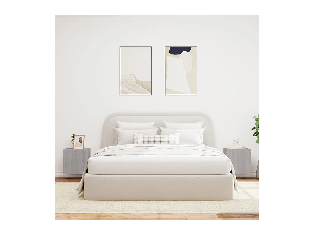 Gerben  Meubles TV muraux et lumières LED 2pcs sonoma gris 40,5x35x40cm