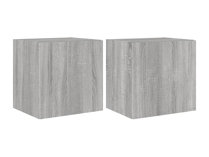 Gerben  Tv-wandmeubelen met LED 2 st 40,5x35x40 cm grijs sonoma eiken