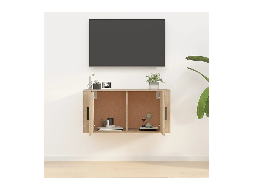 Murk  Meuble TV mural Chêne Sonoma 80x34,5x40 cm