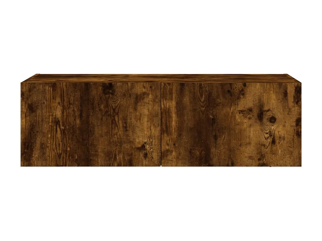 Gerben  Mueble de TV de pared con luces LED roble ahumado 100x35x31 cm