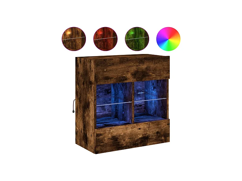 DuBois  Tv-wandmeubel met LED-verlichting 58,5x30x60,5 cm gerookt eiken